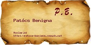 Patócs Benigna névjegykártya